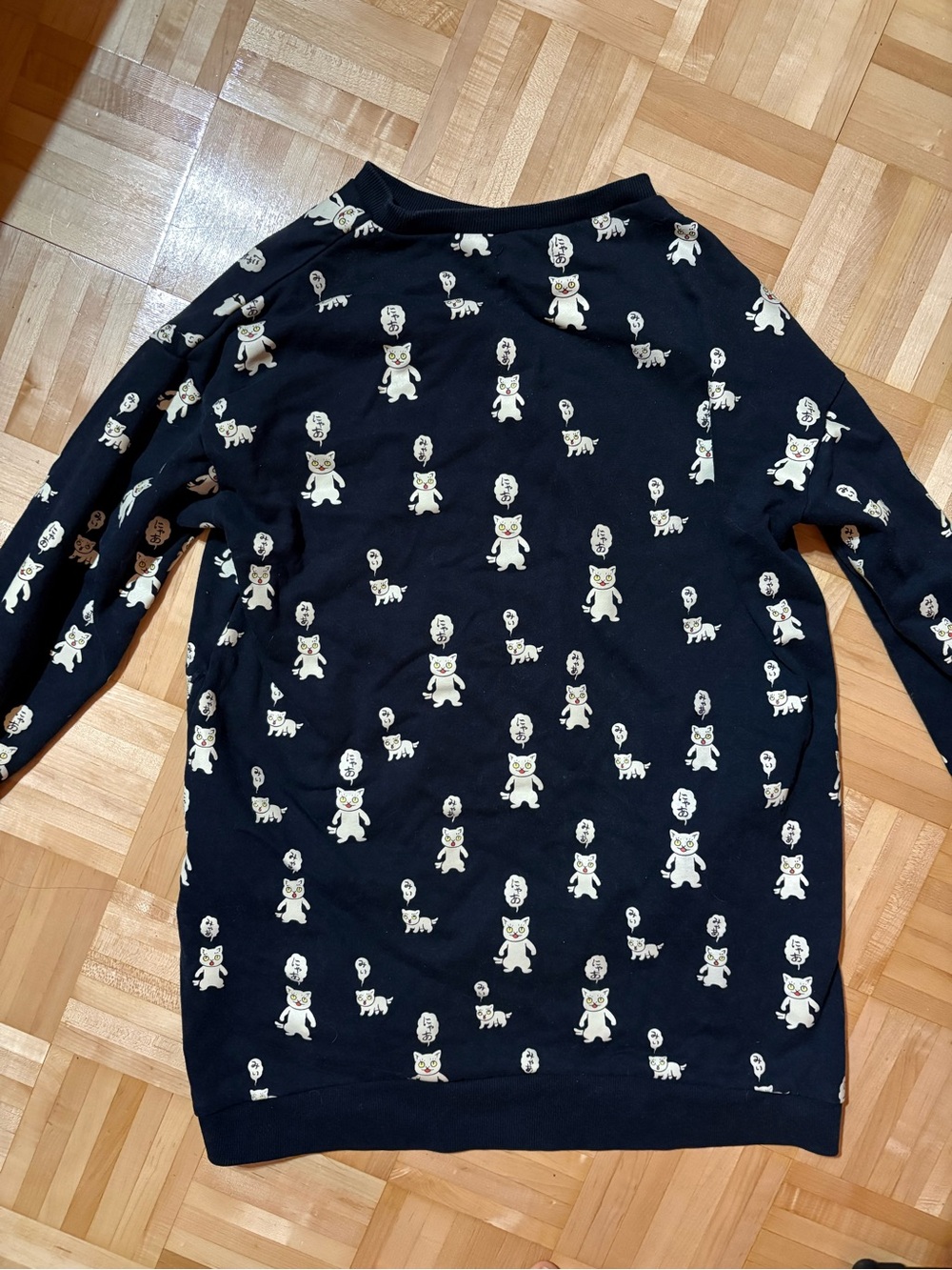 Navy Cat Sweater Dress